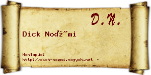 Dick Noémi névjegykártya