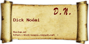 Dick Noémi névjegykártya
